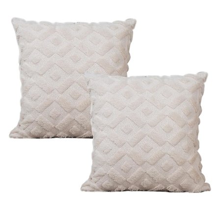 Set med 2 mjuka plysch dekorativa kuddar 45 * 45cm fyrkantig lyxig stil kuddfodral