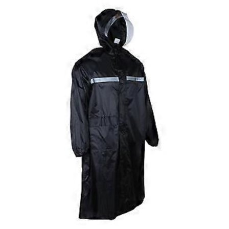 Regnfrakk for voksne, utvidet vindjakke, gjenbrukbar regntett regnfrakk for voksne, regnkappe for fotturer, sykling, reise, sykkel (svart XL)