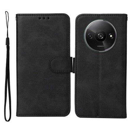 SKALO Xiaomi Redmi A3 Wallet Case i PU Læder - Flere Farver Sort