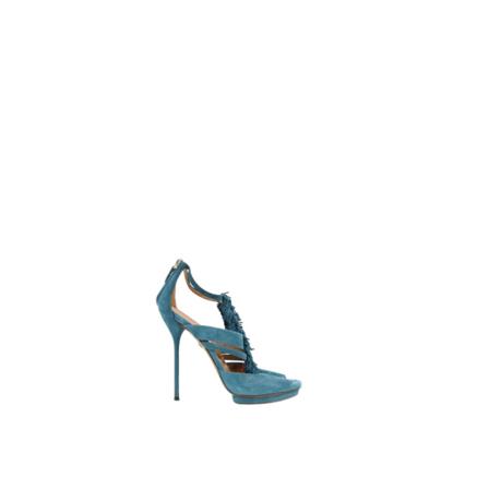 Gucci Vintage Pre-owned Leather heels Blå, Dame Vintage Sko, Størrelse: 38 EU