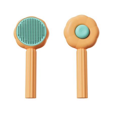 Pumpkin Pet Brush Comb Självrengörande Massagekam För Att Fälla
