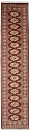 Hand Knotted Pakistan Bokhara 3Ply Rug 79X361 Wool Brown/Dark Red Small