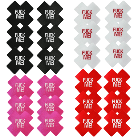 IC 12 par bröstvårtsskydd i satin med nattlysande kors