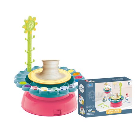 Børnekeramik Hjul Kit DIY Rig Farve Lærerig Håndværk Aktivitet Ler Modellering Lufttørret Keramik Maskine Grøn Rød