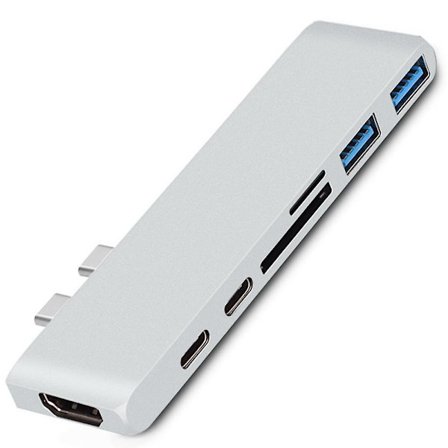 7-i-1 multifunktionel dobbelthoved Type-c Hub dockingstation Hub til Apple bærbare computere med Usb-c (100w Pd), 4k Hdmi-port, Usb-c & Usb-a 3.0 
