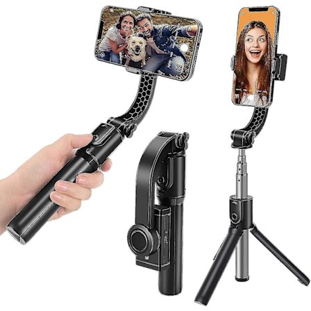 Gimbal Stabilisator Smartphone Selfie Stick Tripod Fjernbetjening