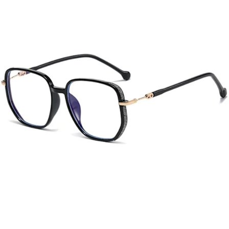 Anti-blå lys svart innfatning briller med grad av nærsynthet anti-blått lys stråling stort tynt ansikt speil vanlig ansikt kvinne