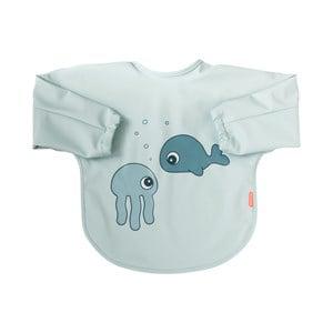 Done by Deer Blue Sea Friends 16-18 m Sleeved Bib One Size - Baby feeding - One size - Blue