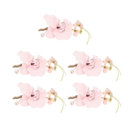 5 stk. Elegant Pink Kunstig Blomst Boutonniere til Mænd Bryllup Genanvendelig Broche
