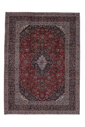 Hand Knotted Keshan Rug 250X342 Wool Black/Dark Red Large