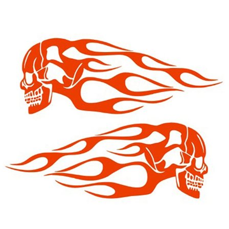 3D Drivstofftank Stickers Flame Skulls Decals RØD RØD