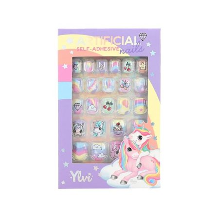 TOP Model Barn lösnaglar Fake nails naglar 24st YLVI Lila rest 3