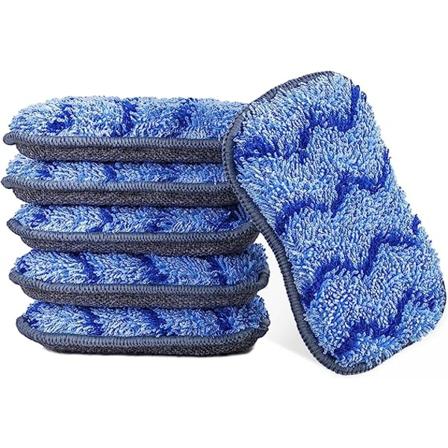 Mikrofiber universal køkkenrengørings- og opvaskesvamp, 6 stk
