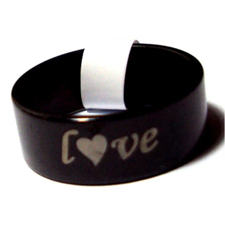 Rostfritt stål ring Svart Laser