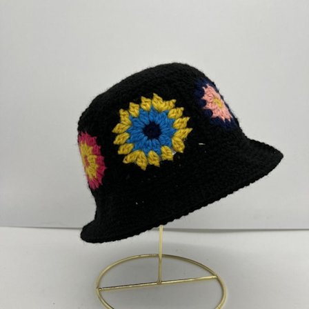 Flower Knitted Fisherman Hat Håndstrikket Hollow Flower Hat