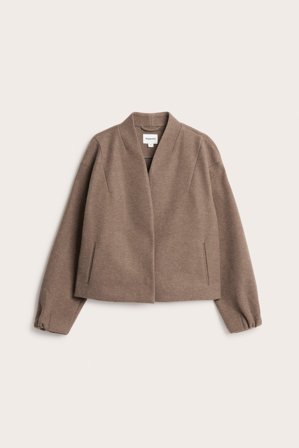 Kappahl | Jacka med dold knäppning | Brunmelerad