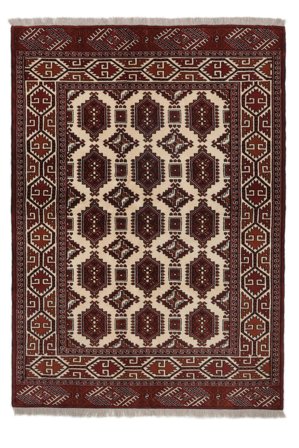 Turkaman Rug 137X195 Black/Brown Wool, Persia