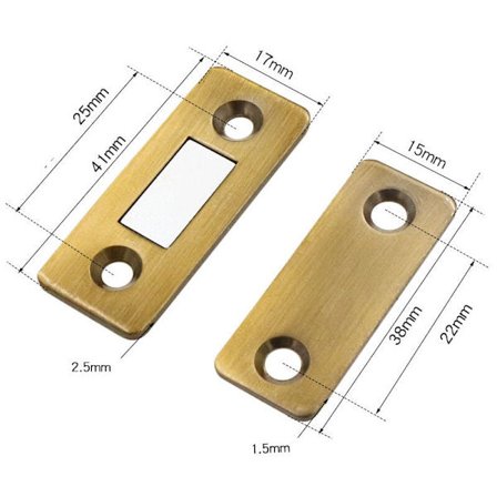 4 stk. magnetisk skabslåse - meget tynde magnetiske klæbemagneter L