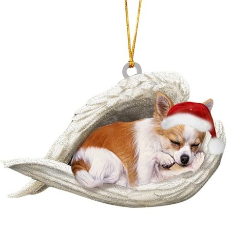 Festival Angel Dog Akryl Hengende Ornament Juletrepynt