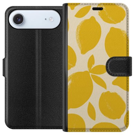 Kompatibelt Plånboksfodral till Apple Apple iPhone 17 Air Citrontryck citroner gula citrusfrukt köksmönster sommar design tapet retro stil färsk i