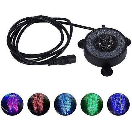 Senkbar akvarieboblelampe, 6 LED-lys dekorasjon fargerikt lys med luftboble (1,2w)