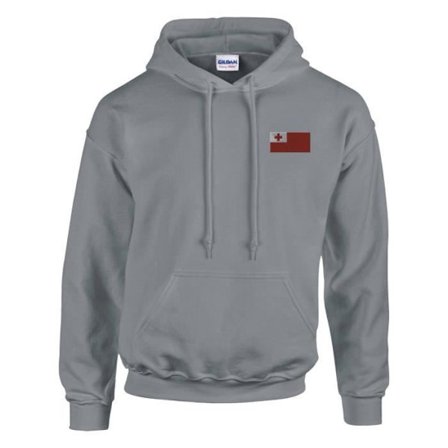 Sweat med hætte - PIXELFORMA - Tonga flag - Lange ærmer - Grå - Unisex