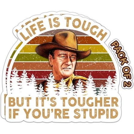 5-pakning Livet er tøft klistremerke – Vinylklistremerke for bil, lastebil og varebil – Avtakbart for innendørs og utendørs bruk for laptop-