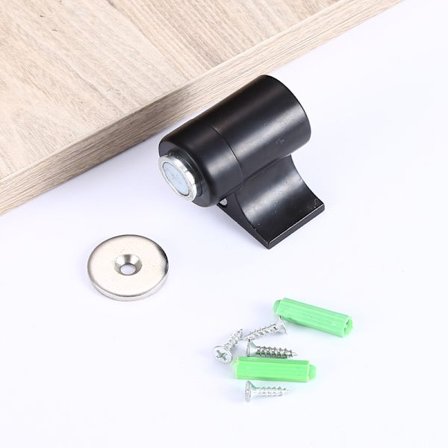 Magnetisk dørstopper, dørstopper i rustfritt stål for hjemmekontor (matt svart)