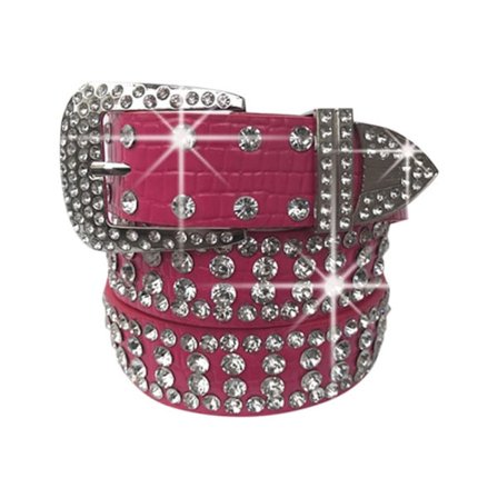 Bling Bling Diamond Leather Belte Pin Spenne Midjebånd ROSE