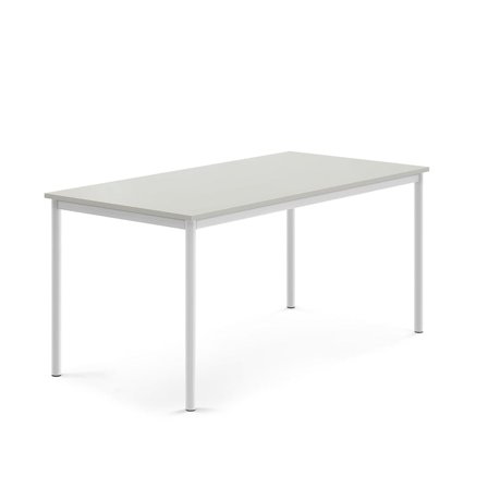 Desk SONITUS, 1600x800x720 mm, grey high pressure laminate, white