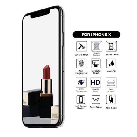 iPhone X Heltäckande Spegel Mirror HD Skärmskydd