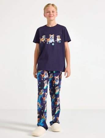 Lindex Pyjamas Set Ai Bulldog - Navy - 170