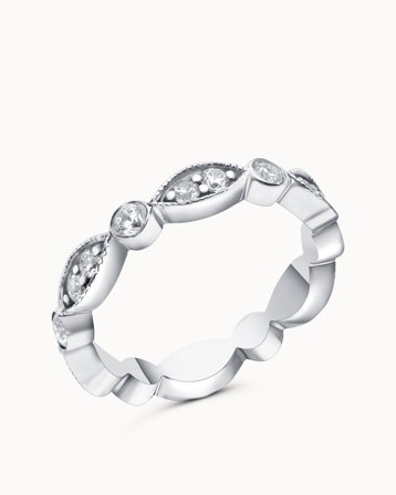 Ester Grande Vintage Vigselring 950 Platina med Naturliga Naturlig Diamanter