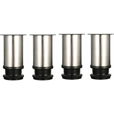 4 Justerbara Ben 8cm Höjd Tjockare Skåp Ben Bord Ben Möbler Ben, Borstat Rostfritt Stål, Justerbar Höjd 0-15mm Kommer Med Rostfritt S