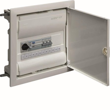 Hager VU12NF Centralapparat Typ: Volta, IP30 1 x 12 moduler, Elfördelning & strömförsörjning