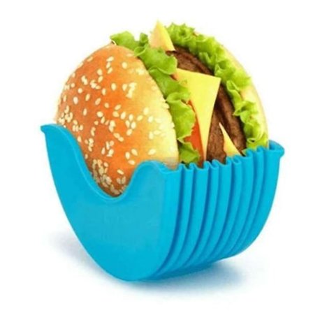 Hamburgerbullar fast ask, 4 färg justerbar hamburgerhållare blue