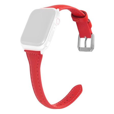 Apple Watch Series 6 / 5 44mm simple leather watch band - Red