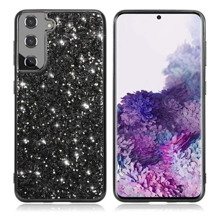 Glitter Samsung Galaxy S21 Etui - Sort