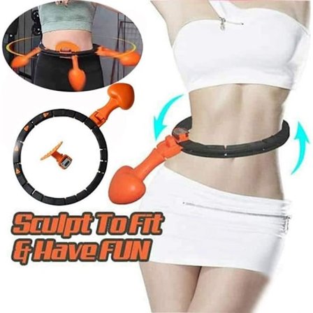 OUTAD Automatic Rotation Hoop - Justerbar - Svart och Orange - Fitness