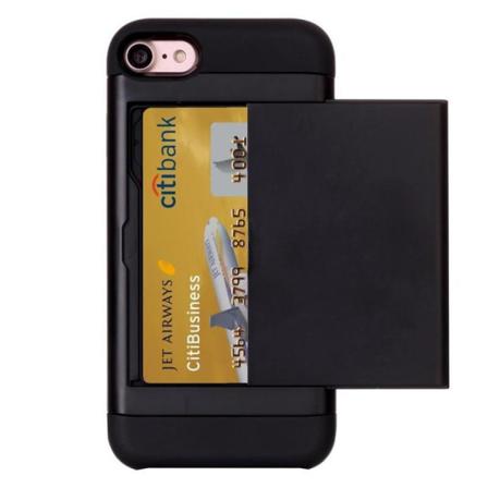Stöttåligt Skal Kortfack Extra Förstärkt Iphone 7/8/se 2020 Svar Black Iphone 7/8/se