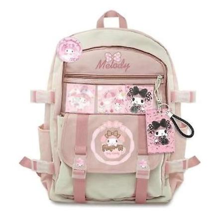 Tsir Fashion Ryggsekk Sanrio Kuromi My Melody Cinnamoroll Pom Purin Y2k Girl Skuldervesker med stor kapasitet Skoleelevvesker - Perfet Pink