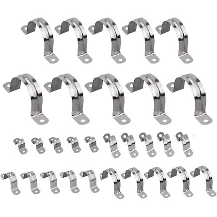 30 stk U-rørklemme Ring 304 Rustfritt Stål, 20mm/25mm/32mm/35mm
