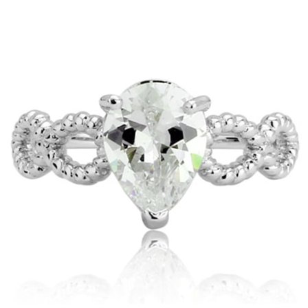 18K Guldfyllda Vitguld gulddoublé Filled CZ FÖRLOVNINGSRING