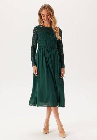 Bubbleroom Occasion - Lace Long Sleeve Midi Dress - 46