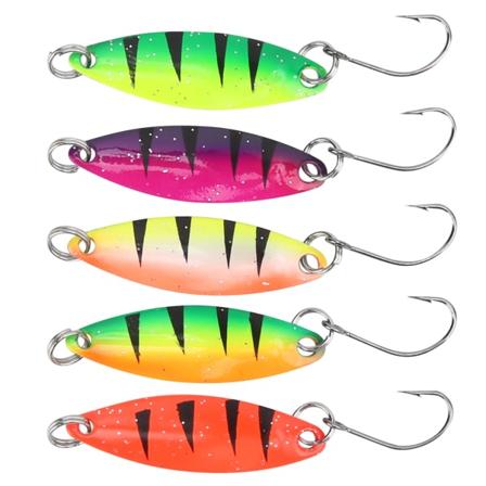 5 stk fargerike gjeddeørret skje agn metall Crankbait hard skje Spinner lock enkel krok