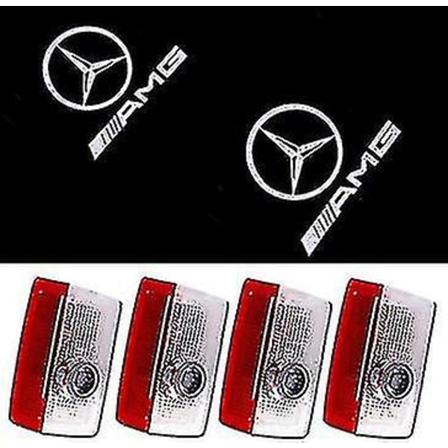 4-pack Benz bildörrsljus Dörrlogolampa Projektor Led-ljus Welcome Shadow Hd Projection Mb Tillbehör För Serie A B C E M G Gls/glc/glb/gla/am