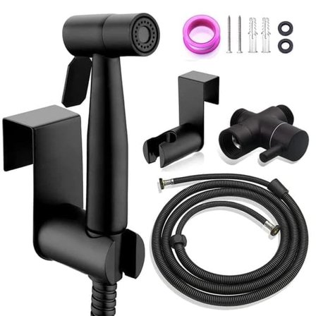 Toilet Bidet Sprøjte i Rustfrit Stål – Håndholdt Bruser med 1,5 m Slange & Afspærringsventil