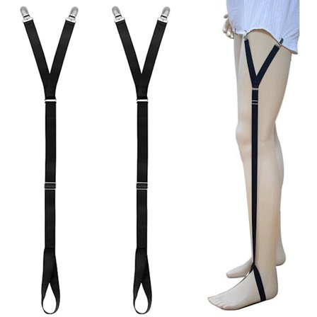 Skjorteholdere - 1 par - Elastisk strømpebånd - Y-formet skjortestrop