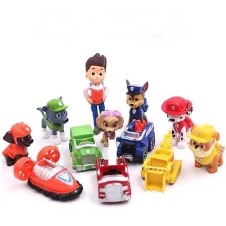12 stk PAW Patrol team vridd egg tegneserie dekorative figur ornamenter-1. generasjon Wang Wang Team