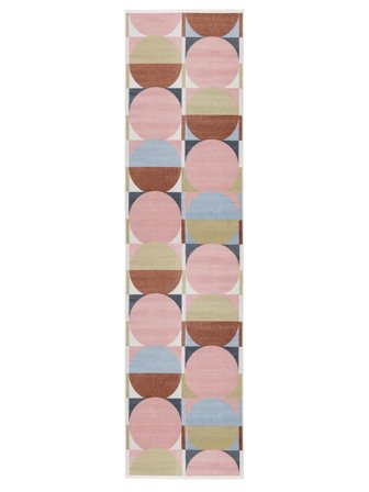 Washable Jeff Pink/Blue Runner Rug Small Oeko-Tex